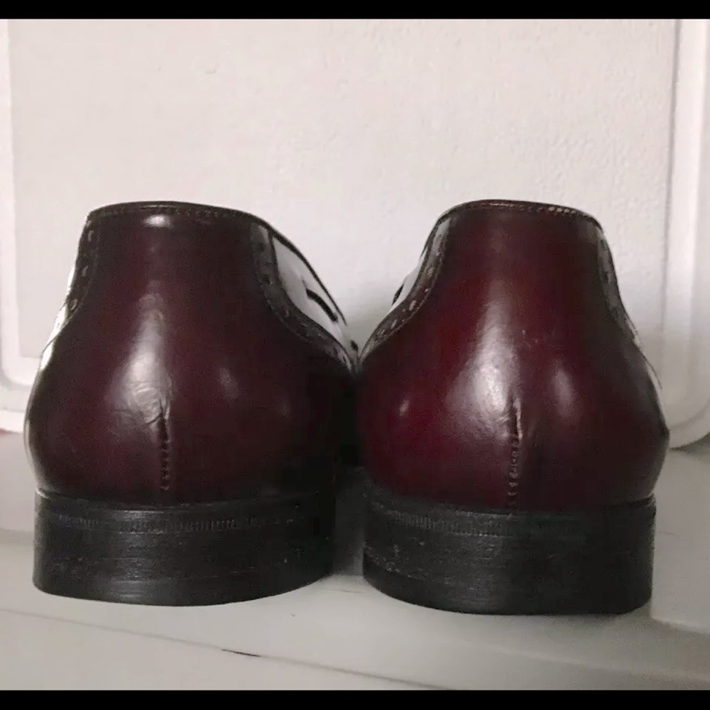 Salvatore Ferragamo Loafers Burgundy Tassel Slip On Shoes SZ 8.5 Made In Italy - Picture 9 of 12